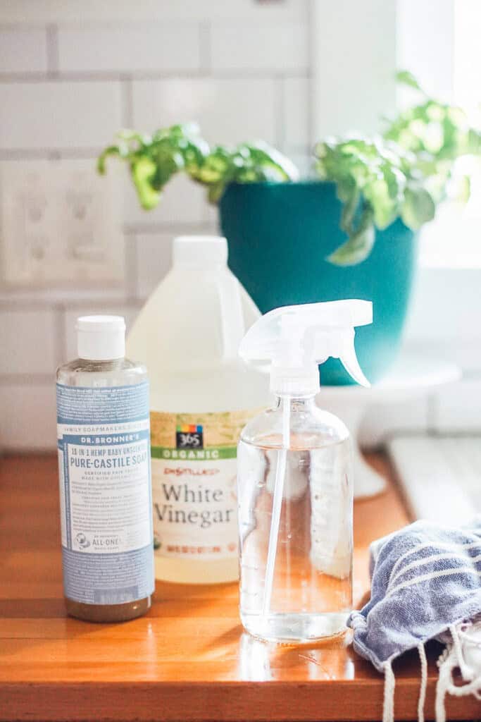 Eco friendly cleaning bottles and ingredients