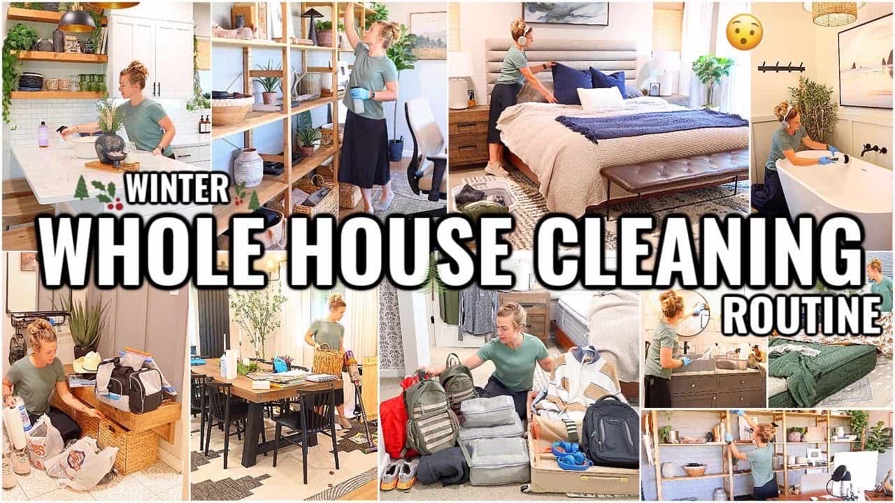 Winter full house cleaning scene